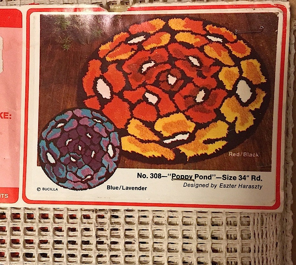 Latch Hook Rug Canvas BUCILLA 34 Round Rug Pattern