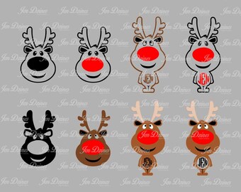Reindeer SVG DXF EPS, reindeer files, christmas svg, christmas files, svg for cricut, silhouette file, cutting files, red nose reindeer