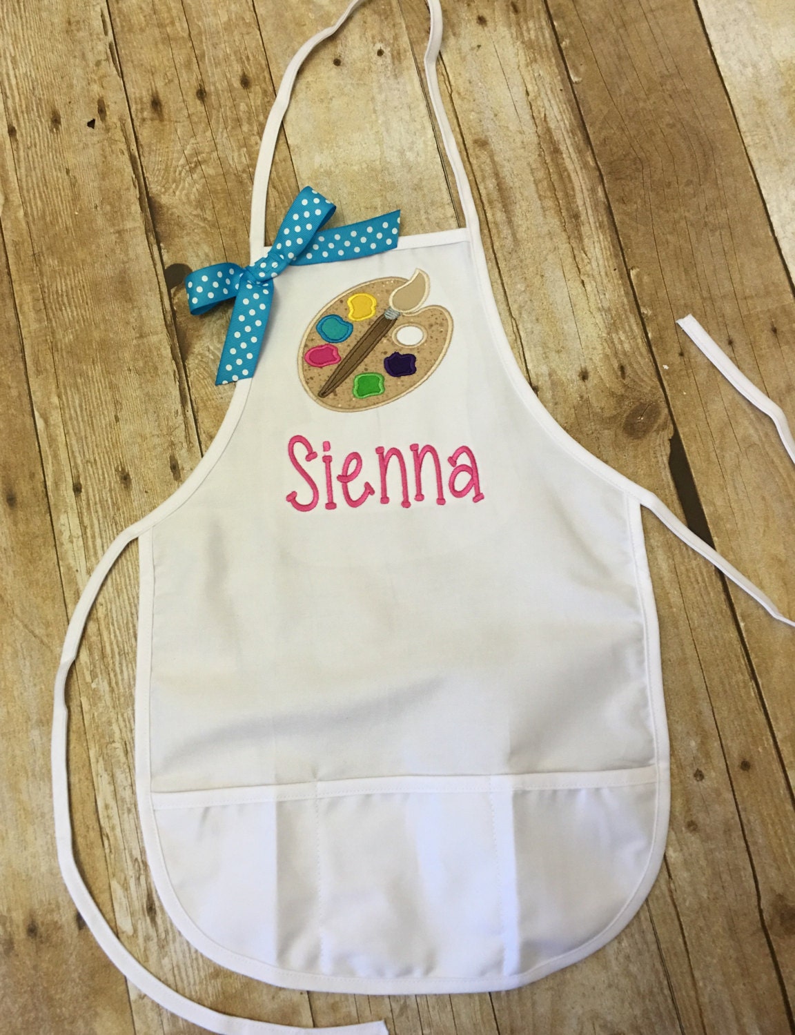 Personalized Girls Art Apron and Name Back to School Apron