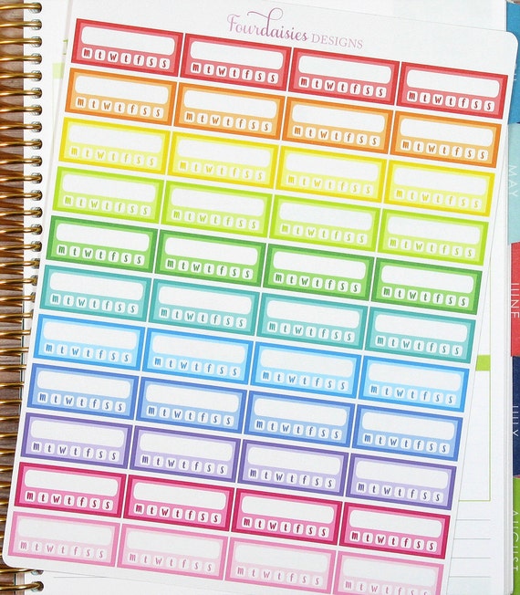 Custom Color Individual Habit Tracker Stickers for Erin