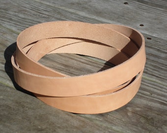 1" or 3/4" Leather Blank Strip Strap, Vachetta Leather Blank Straps, Leather Strap