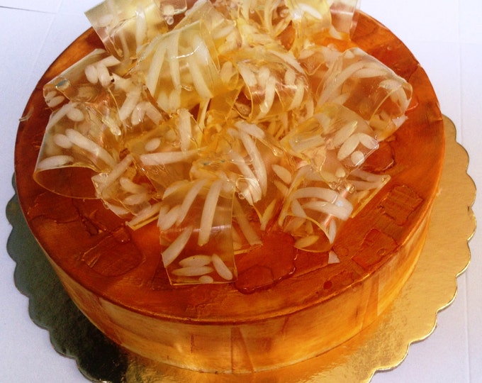 Housewarming Gift, Caramel or Biscuit Artfully designed Scented Soap Cake, Scented Room Decor, Designer Glycerin Stylish Specialty Soap
