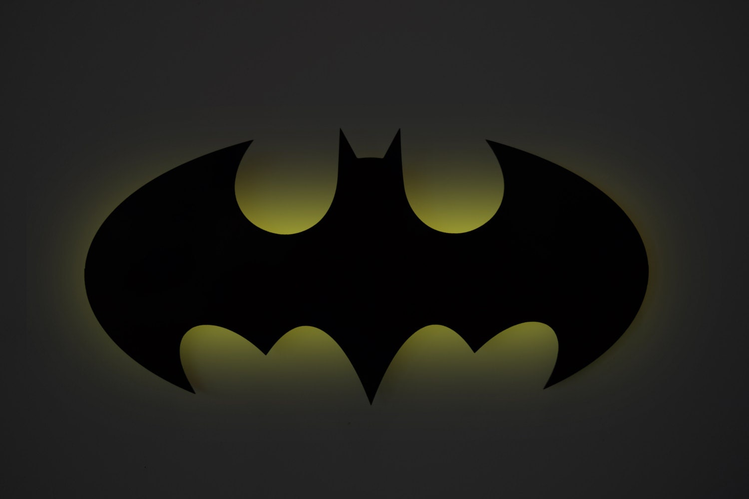 Batman Logo LED Backlit Floating Metal Wall Art