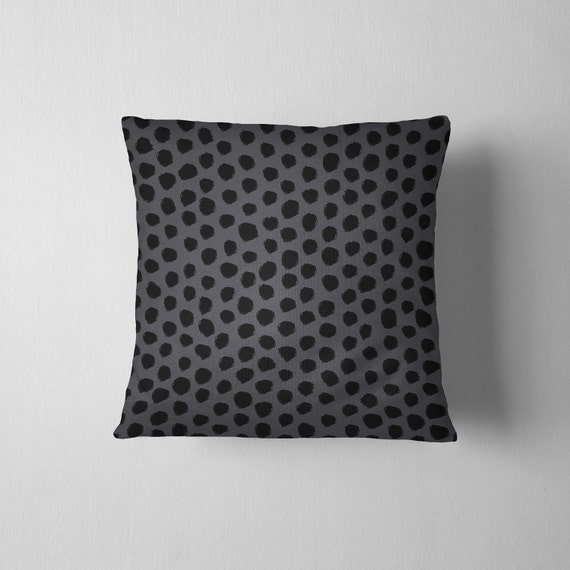 Black and gray spotted dalmatian throw pillow