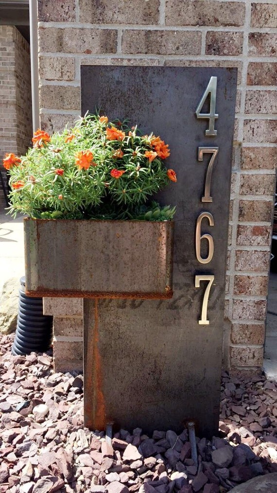 Address Sign with Planter