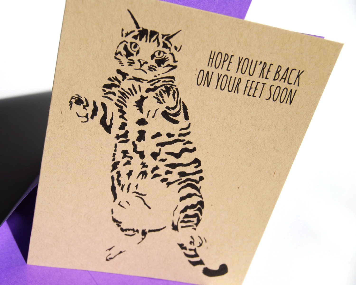Cat Get Well Card Feel Better Card Sympathy Card Hope
