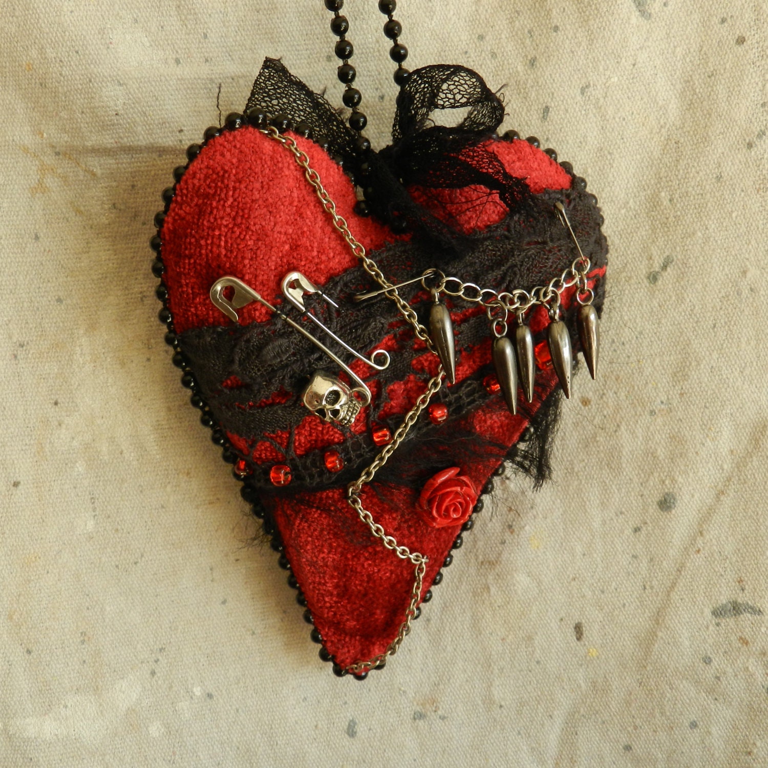 goth valentines bear