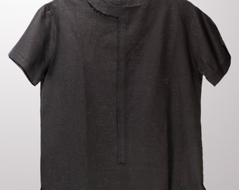 Mens Linen Shirt, Mens Black Shirt, Black Shirt for mens, Round Hemline Shirt, Mens Fashion, Mens shirts, Mens Tshirt, Gift for him, For Men