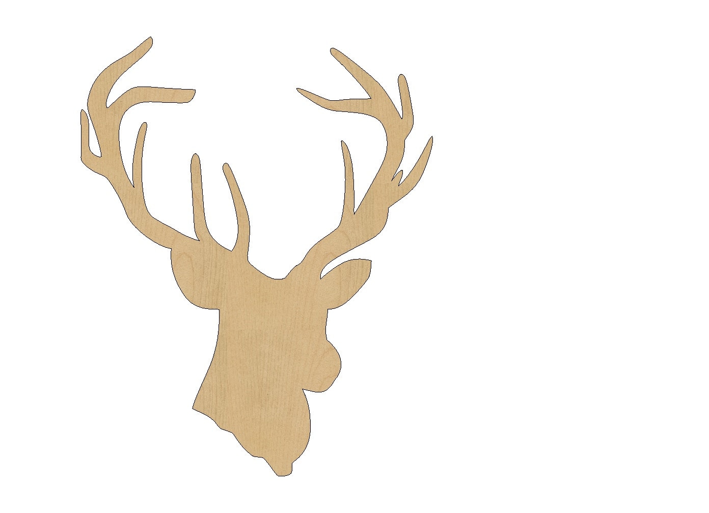 Deer Head Cutout Shape Laser Cut Unfinished Wood Shapes Craft