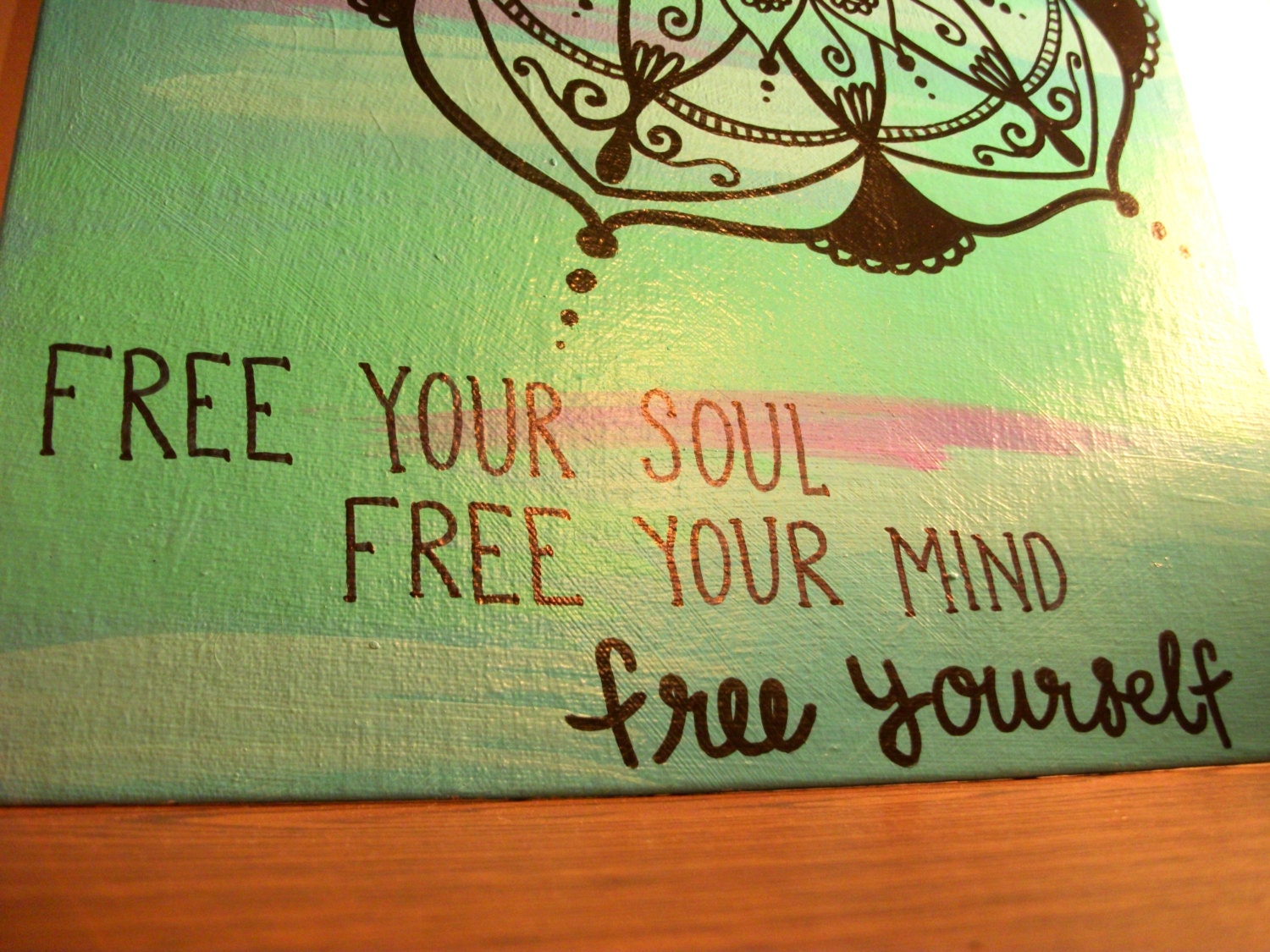 11x14 Painted Henna Inspired Quote Canvas Free