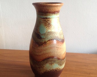 Vintage German Vase.Beautiful earthy Browns and greens