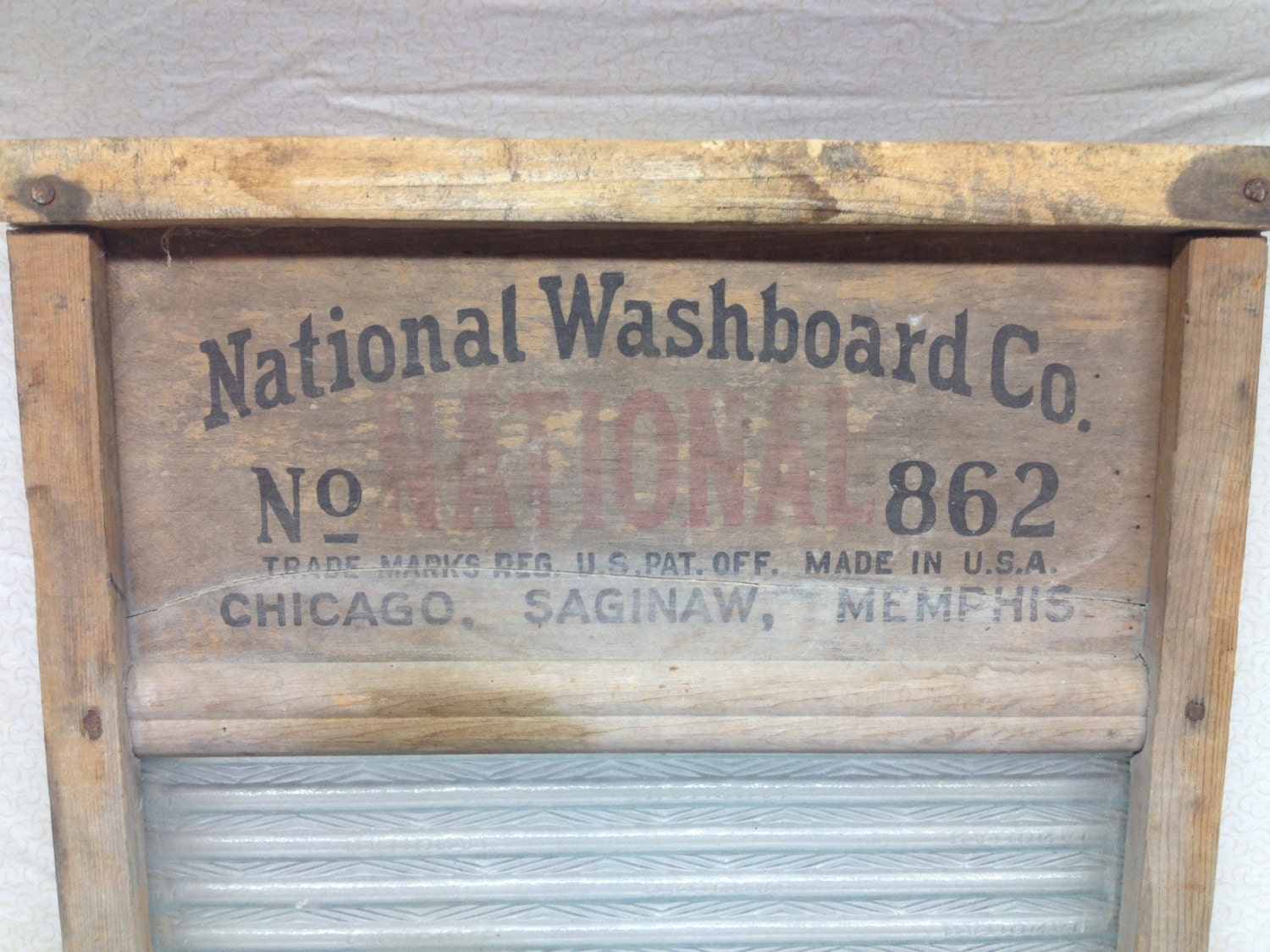 Antique National Washboard Co No. 862 Chicago Saginaw Memphis
