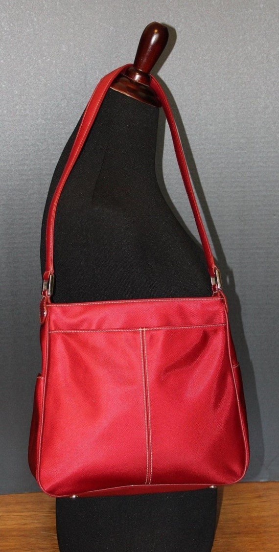 fossil red tote bag