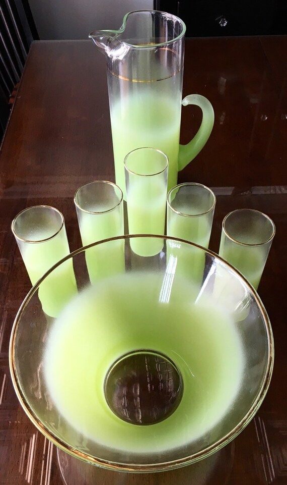 West Virginia Glass Company Blendo Frosted Lime