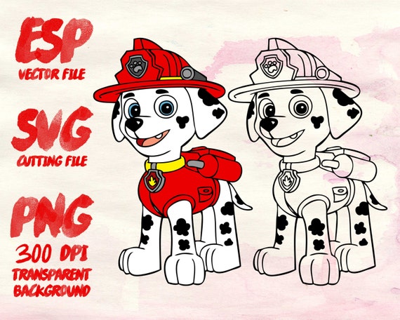 Download Marshall Paw Patrol Clipart SVG Cutting ESP Vectors files