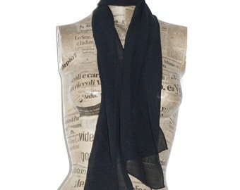 Jacqueline Ferrar Navy Blue Silk Scarf