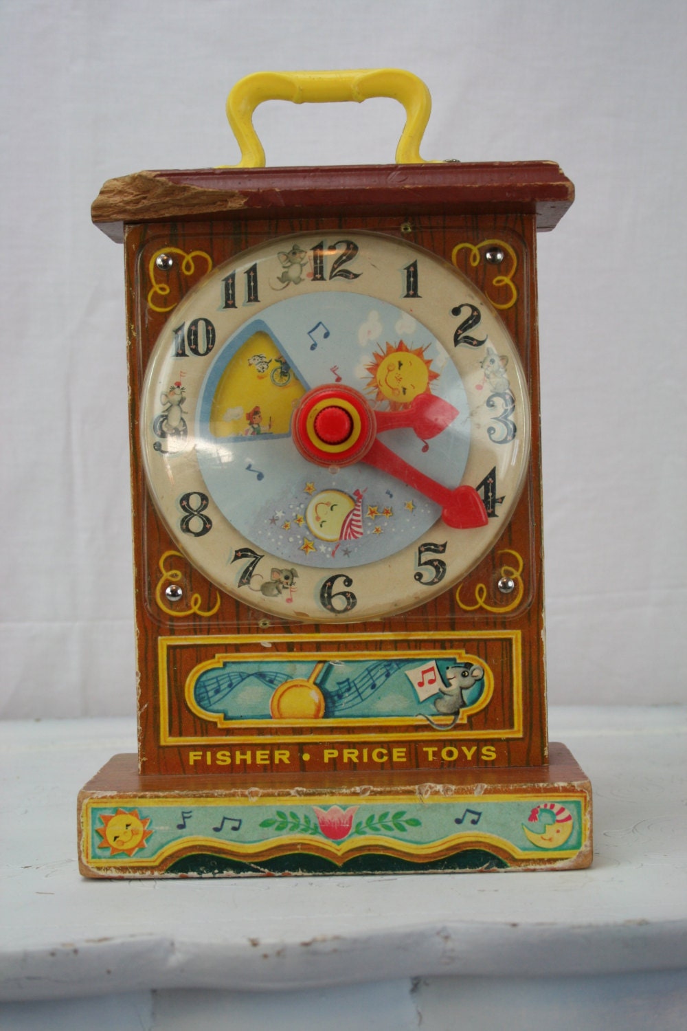 Vintage Fisher Price Wooden Teaching Clock 19621963 Free