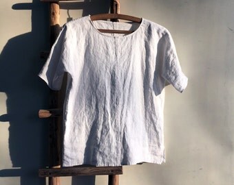 Linen Top, Linen Shirt Women, Shirt with Sleeves, Linen T Shirt, Linen Tee, Plus size shirt, Linen Blouse, Loose Linen Shirt, Plus size top