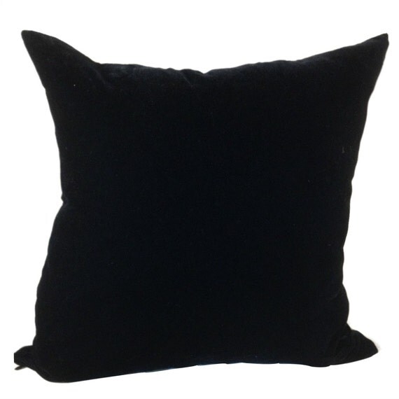 Black Velvet Pillow Cover Velvet Sofa Pillow 16 inches 18