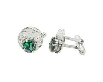 Sterling Silver & Abalone Shell Cufflinks