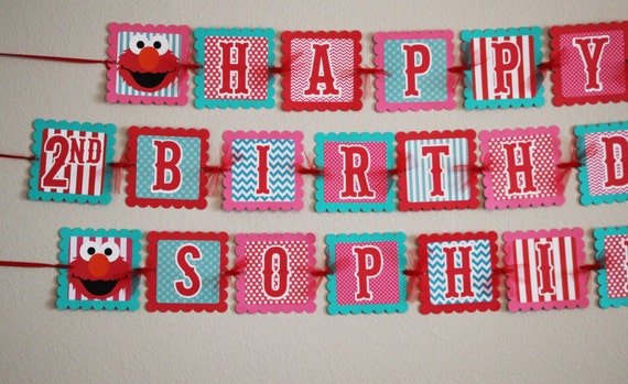 Elmo Banner Elmo Birthday Banner Elmo Party