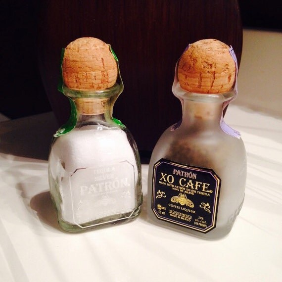 set of Salt and Pepper Shakers Repurposed Glass by PuzzlingPurpose