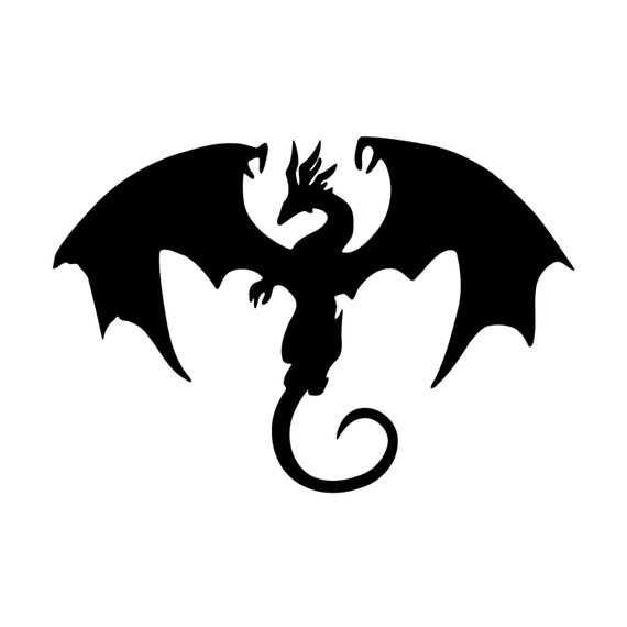 Skyrim inspired Dragon Vinyl Decal Macbook Sticker Fantasy