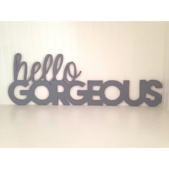 Items similar to Hello wall art, hello sign, bedroom