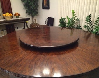 Dark Wood Lazy Susan Table Centerpiece