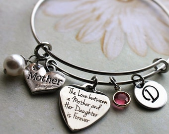 Mom Son Bracelet – Silver Rhodium Bangle With Heart Charm – Faith Religious Message