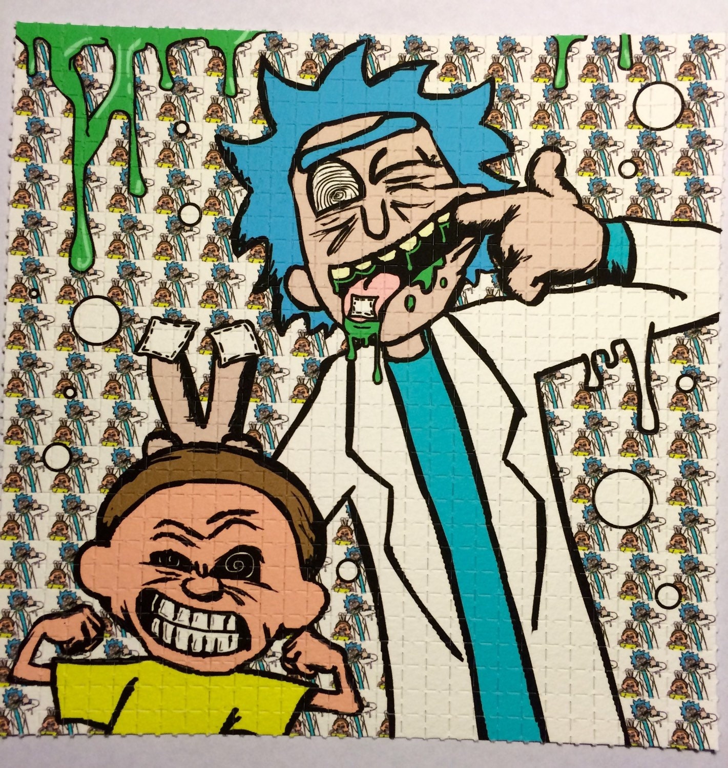 rick and morty blotter art