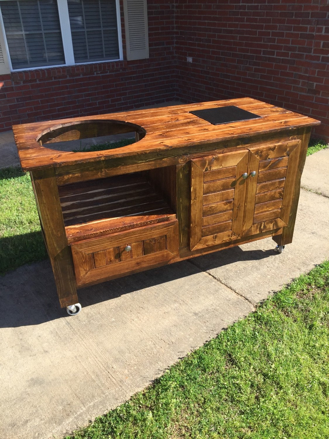 Custom Big Green Egg Table Stand Free by McVeyMadeFurniture