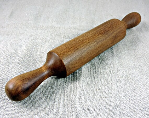 Wood Rolling Pin Turned Rolling Pin beech wood by WandererWoods