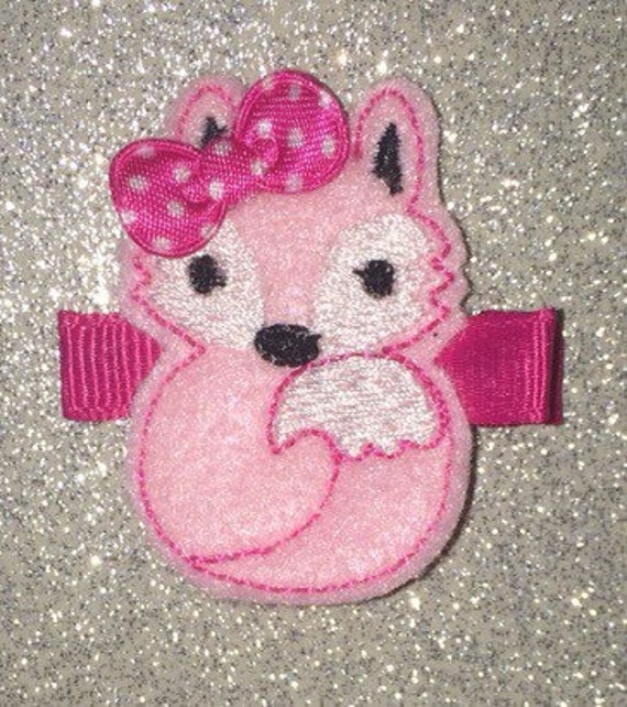fox hair clip fox barrettes fox hairclip fox by ShopIsAPrincess