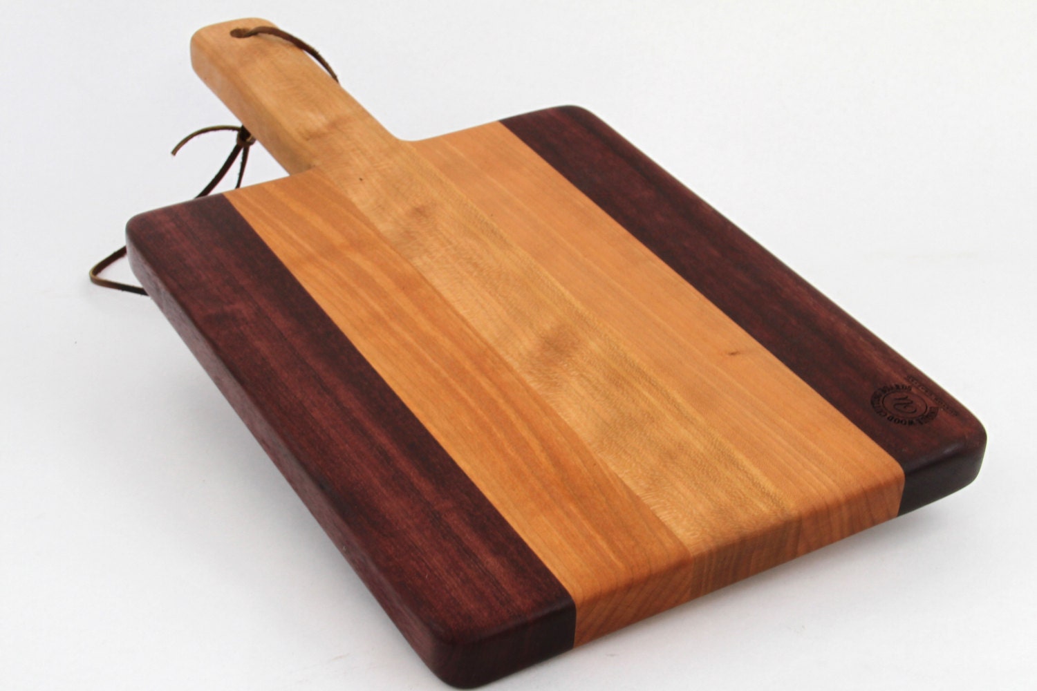 Handcrafted Wood Cutting Board Paddle BoardCherry & Purple
