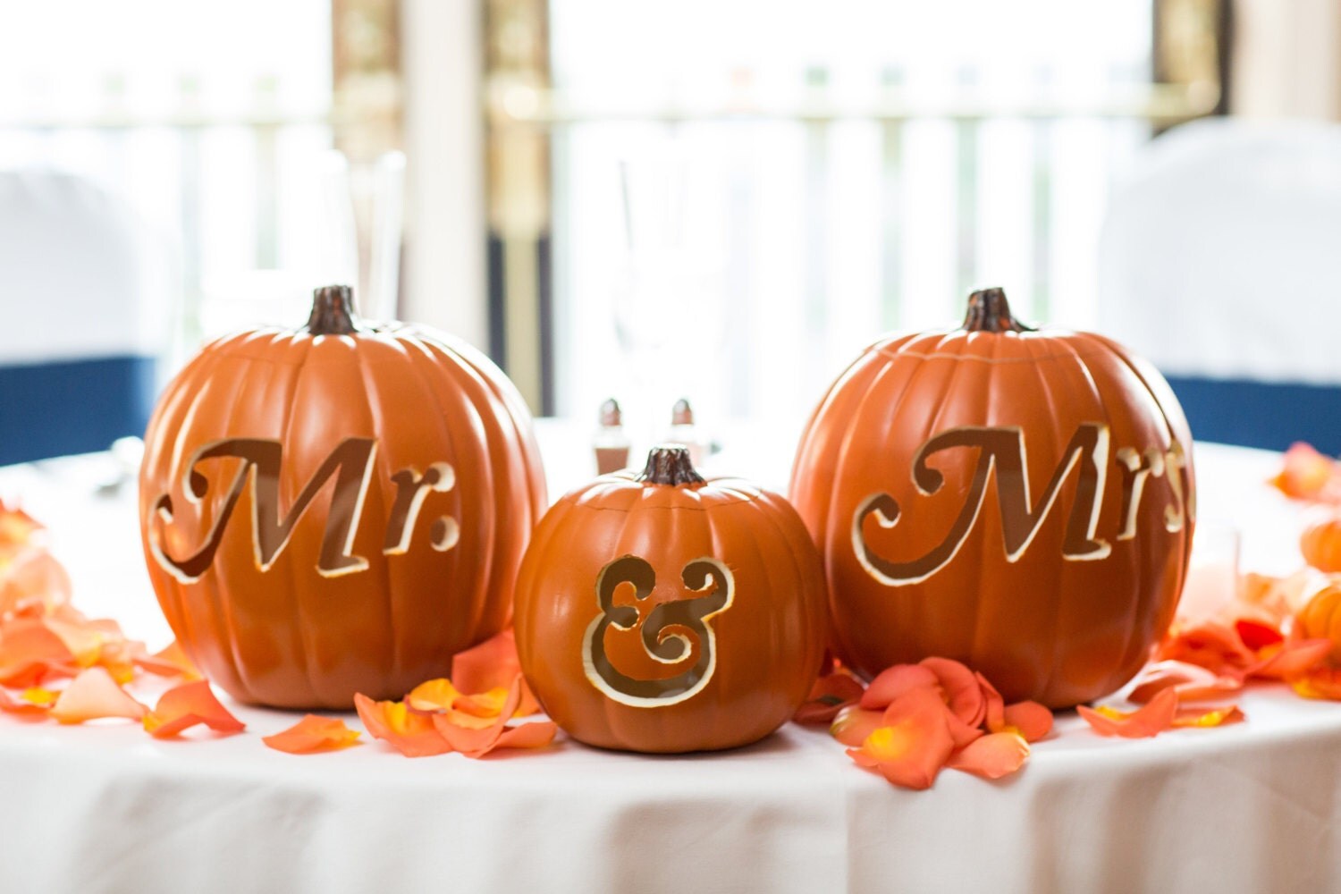 Mr. & Mrs. Carved Foam Pumpkins by TheClevahCraft