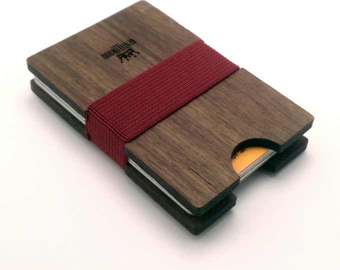 Walnut Handmade Wood Wallet - Slim wooden wallet - credit card wallet- slim - GenteelWood wallet - Minimalistic wallet - Valentines gift