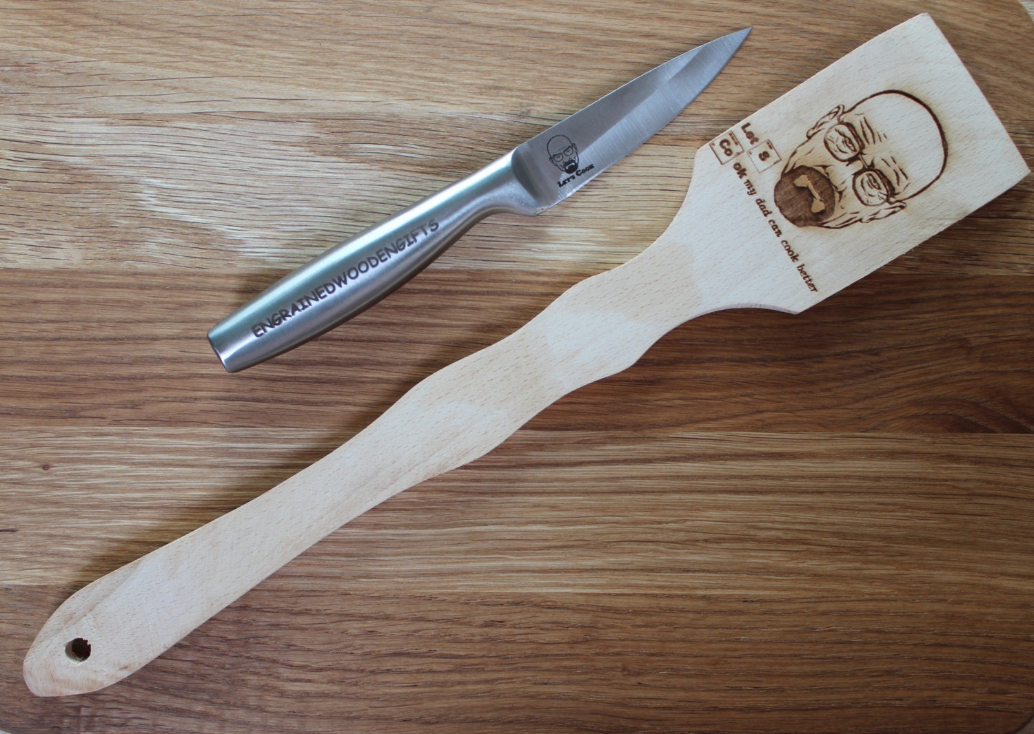 Wooden Spatula Breaking Bad Custom Engraved Let's Cook