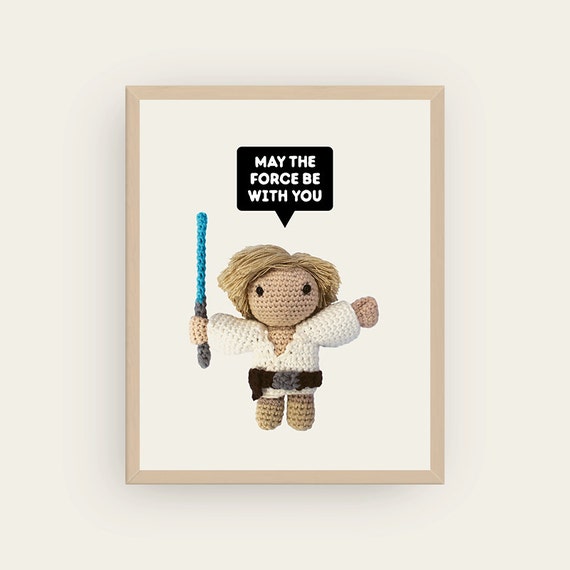 Luke Skywalker: May The Force Be With You. Amigurumis Prints.