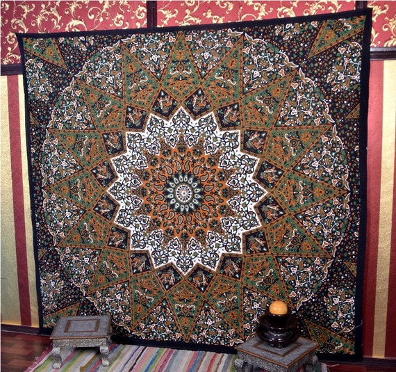 Queen size Hippie Star Tapestry Psychedelic Gypsy by Handkrafters