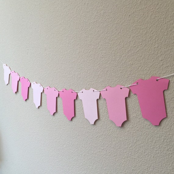 Pink Ombre Baby Onesie Banner for Baby Shower