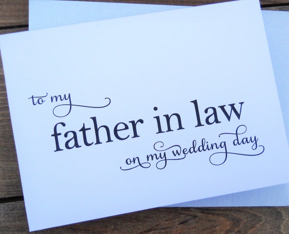 TO My FATHER in LAW on my Wedding Day Card Shimmer