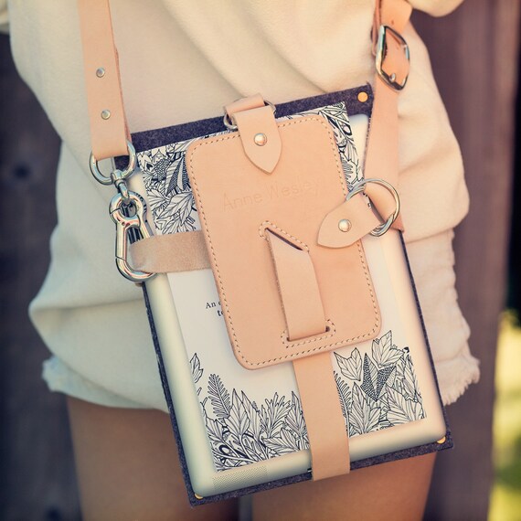 Personalized Leather Book Strap Leather Crossbody by AnneWesleySF