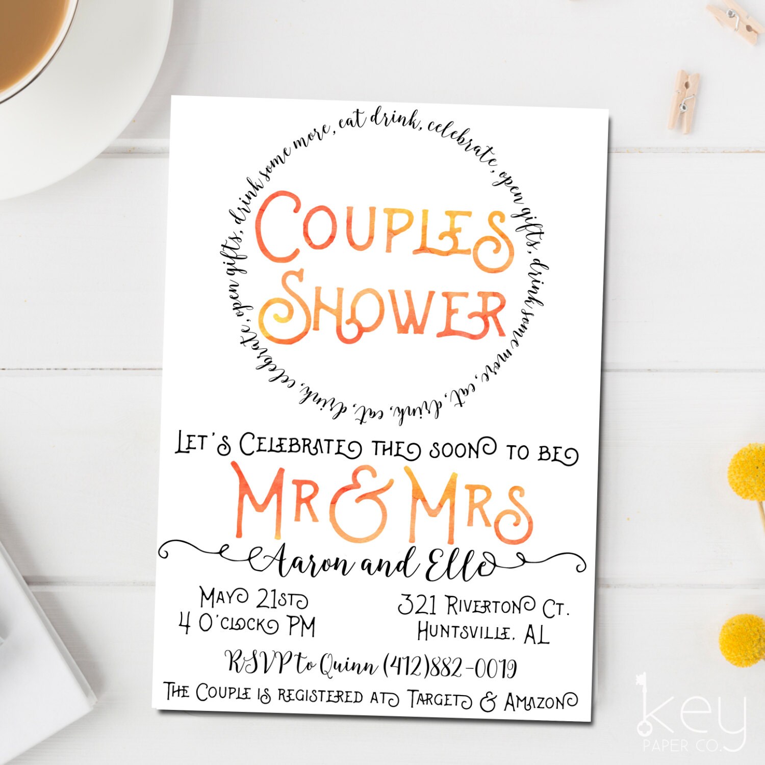 Couples Shower Invitation Couples Shower Invitation 