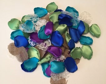 Rustic Petals/Peacock Rose Petals/Rustic Peacock Decor/Peacock Petals/Peacock Wedding/Barn Wedding/Country Wedding/Rustic Wedding