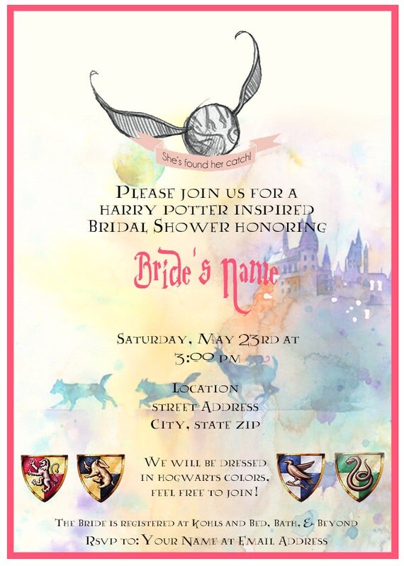 Harry Potter Bridal Shower Invitations 4