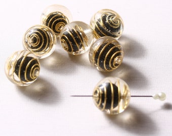 5 round 20mm spiral black ball (7259)