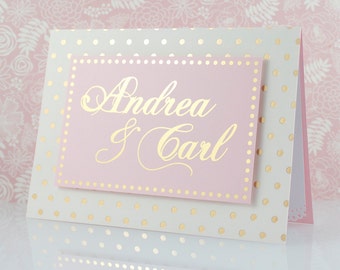 Personalized Wedding Congratulations Card, Gold Foil, Engagement Congratulations, Custom, Bride Groom Custom, Luxury Handmade Greeting Card