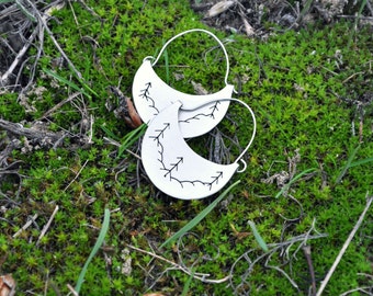 Pine tree earrings Sterling silver earrings Winter woodland Winter earrings Silversmith jewelry Silver forest Woodland earrings Winter tree