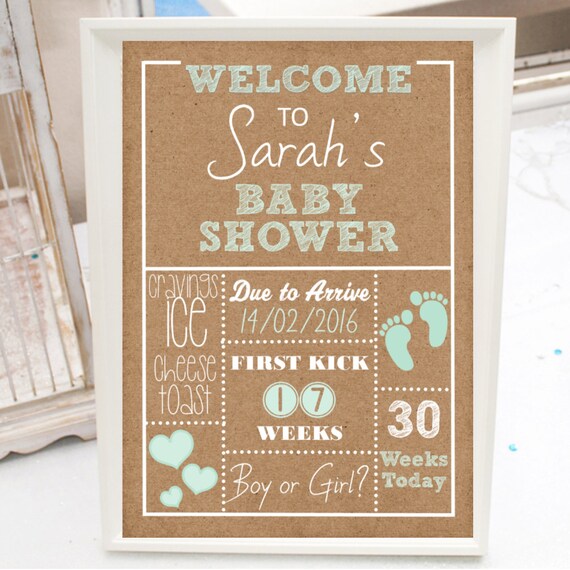 Personalized Printable Baby Shower Sign Welcome Sign